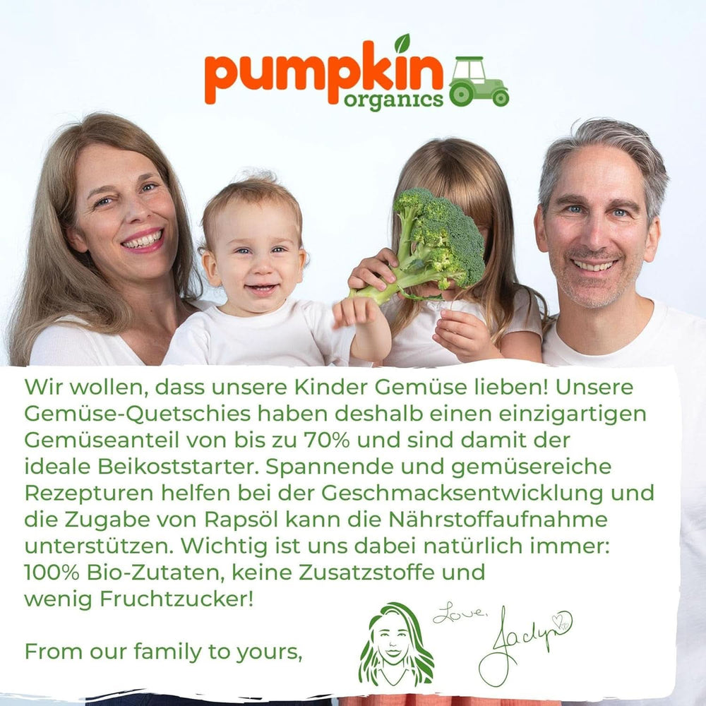 Pumpkin Organics 24Pack, piure de legume organice, fără zahăr adăugat, pentru bebeluși de la 6 luni, 24 x 100 grame Mama si Copilul Naty Shop