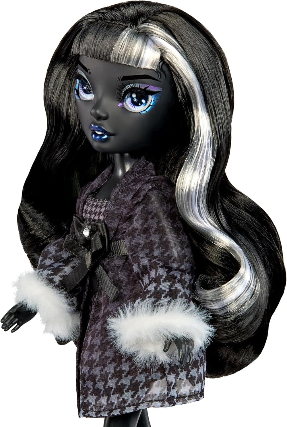 Rainbow High Shadow High Girl's Night – Shanelle Onyx – Păpușă la modă de 28 cm în nuanțe de gri, păr negru și ținută cu accesorii și pieptene – Pentru colecționari și copii cu vârsta de 6 ani și peste
