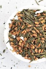 Ceai verde Umami Bio-Genmaicha din culturi japoneze, 100 g – Frunze de ceai cu orez prăjit -
