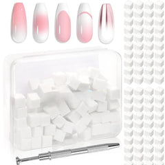 125 Nail Art Schwämme Und 4 Krallen Nail Sponge Metallgreifer Für Ombre Und Gradient Nageldesign, Nagelkunst-Schwamm Pinsel, Maniküre Zubehör Für Nägel, Nail Art Schwämme Für Babyboomer Effekte DIY