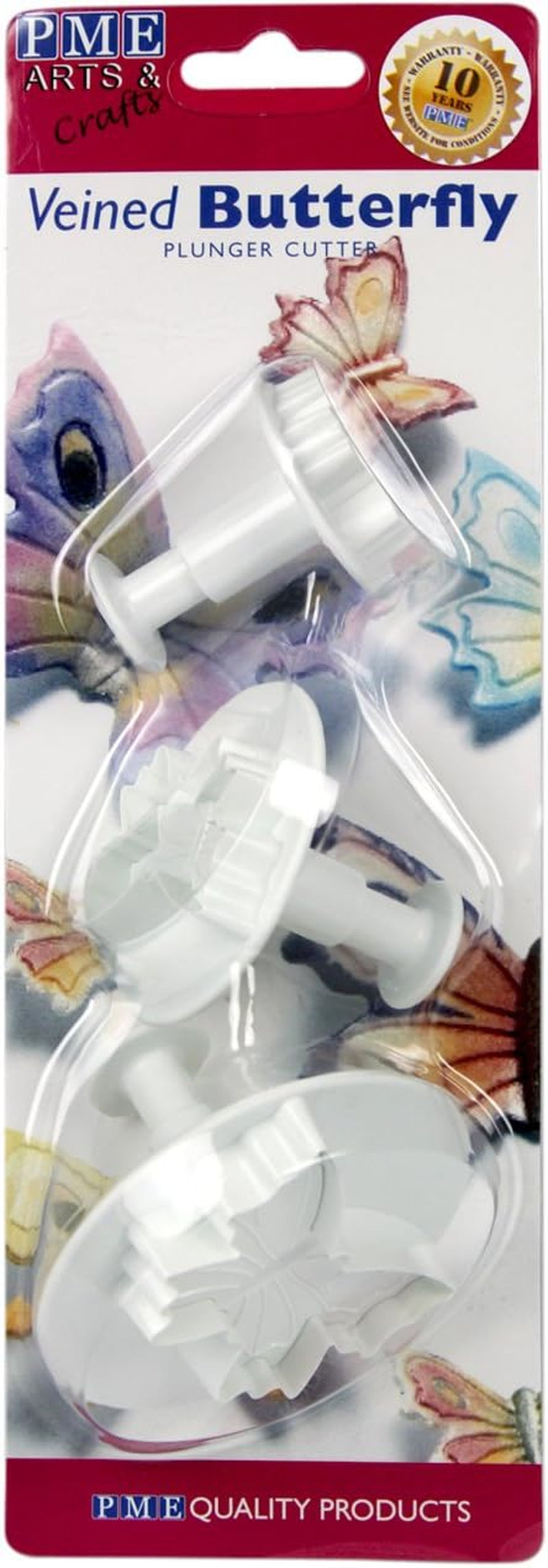 BU910 Cutter de embosare cu motiv fluture, format mic, mediu și mare, plastic, alb, 9 x 2 x 9 cm, 1 unitate