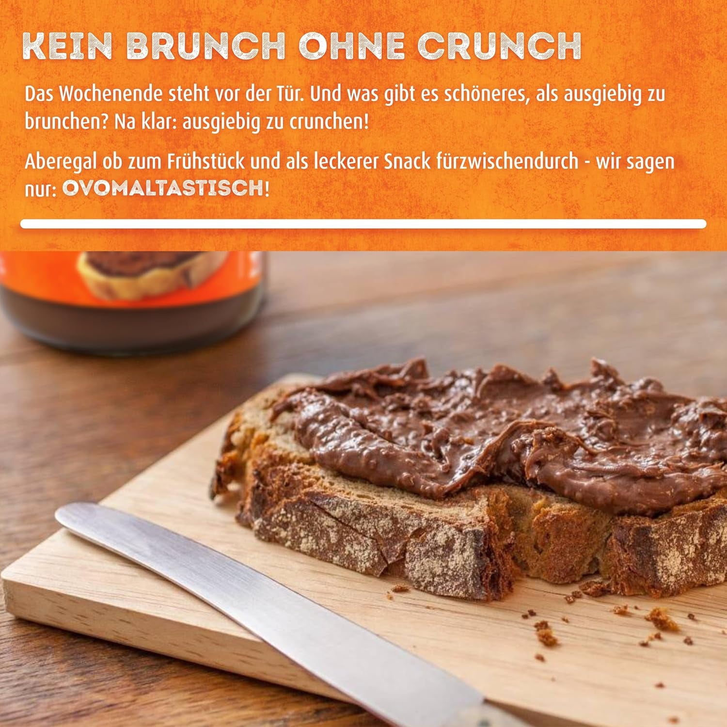 Ovomaltine OVO BREAK Napolitană și Baton de Ciocolată - o gustare crocantă cu gustul inconfundabil al popularei noastre Creme Crocante, natural fără ulei de palmier (4 x 39g)