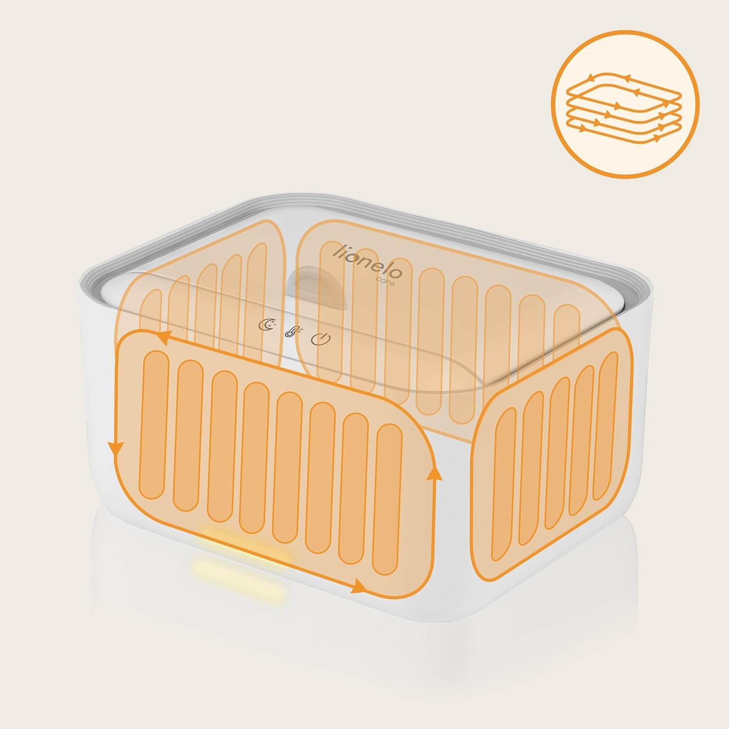 Încălzitor Lionelo BABYBLISS 20W pentru șervețele umede și prosoape mici, 20W pentru bebeluși, lumină de noapte încorporată, 3 setări de căldură, panou tactil, menține șervețelele umede