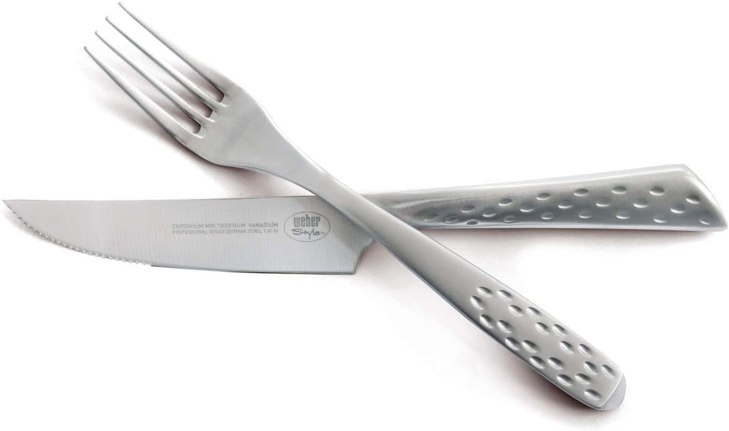 Weber Deluxe Steak Set, 6 piese, oțel inoxidabil design Monobloc, ascuțit extra, mâner ergonomic Bucatarie Naty Shop