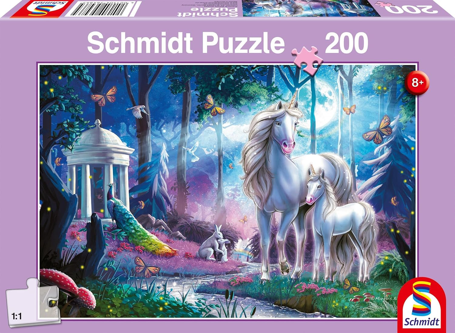 Schmidt Spiele 56486 Iepure unicorn cu mânz, puzzle jigsaw pentru copii din 200 de piese Puzzle Naty Shop Titlu implicit