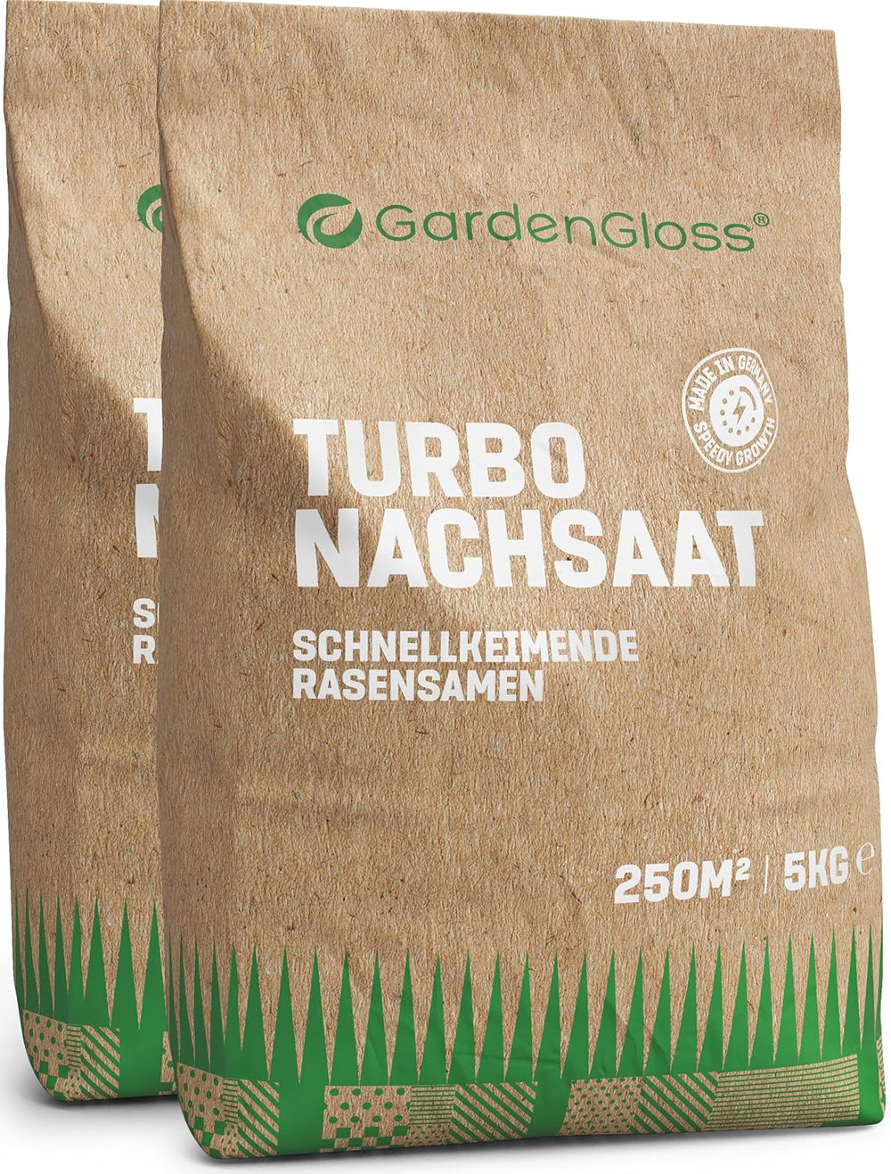 Gardengloss Rasensamen Schnellkeimend Herbst 0,5Kg - Made in Germany - 25M2 Fläche Rasen - Grassamen Turbo Nachsaat Und Neuanlage - Rasennachsaat
