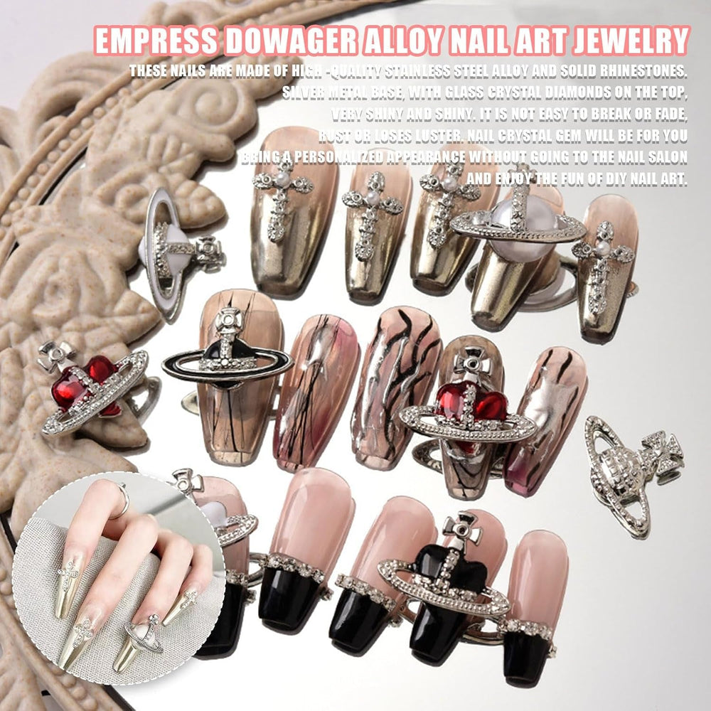 Planet Nail Art Charms, 32 Stück Saturn Form Nagel Edelsteine Für Acrylnägel, Glänzender Nagel Strasssteines Mädchen Nail Art DIY Handwerk Dekoration Zubehör