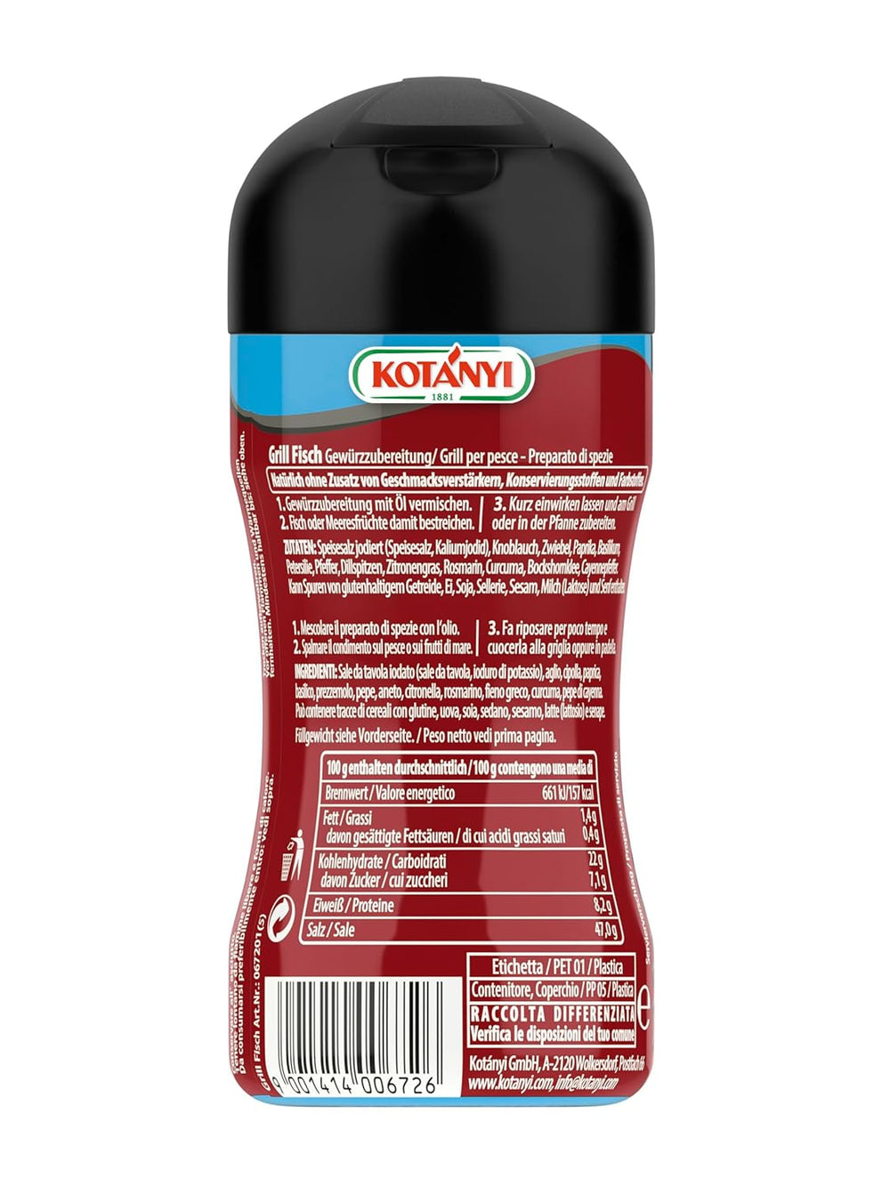 KOTÁNYI Grill Fisch Grillgewürz 80g - Gewürz für Fisch & Meeresfrüchte - Marinade für jede Fischart - Gewürzmischung zum Grillen - [Jetzt für die nächste Grillfeier bestellen!]