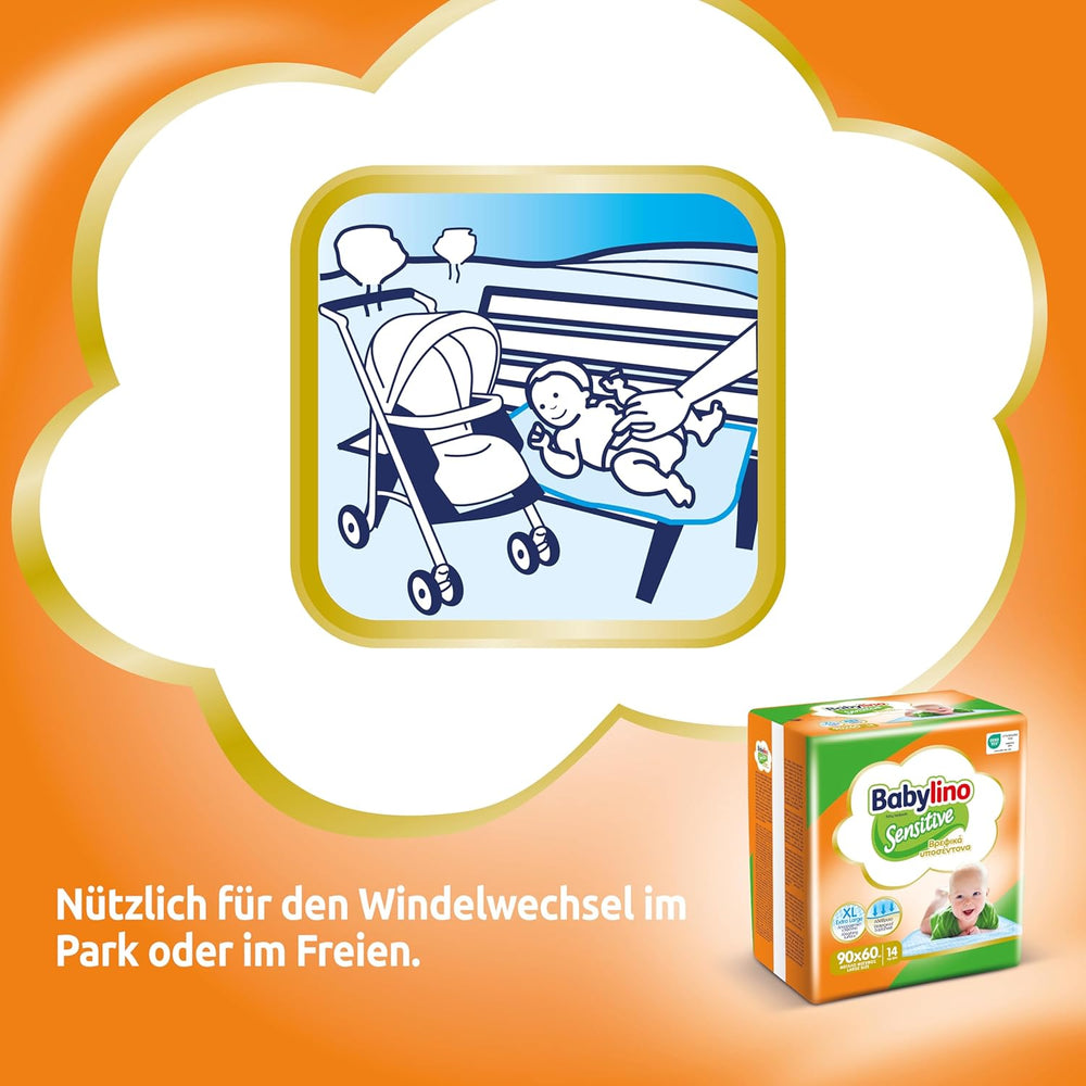 Șervețele umede sensibile, 90 x 60 cm, extra absorbante, 14 bucăți