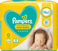 Scutece Pampers pentru bebeluși mărimea 0 (1,5-2,5 kg) protecție premium, 24 bucăți, confort și protecție Pampers Softest