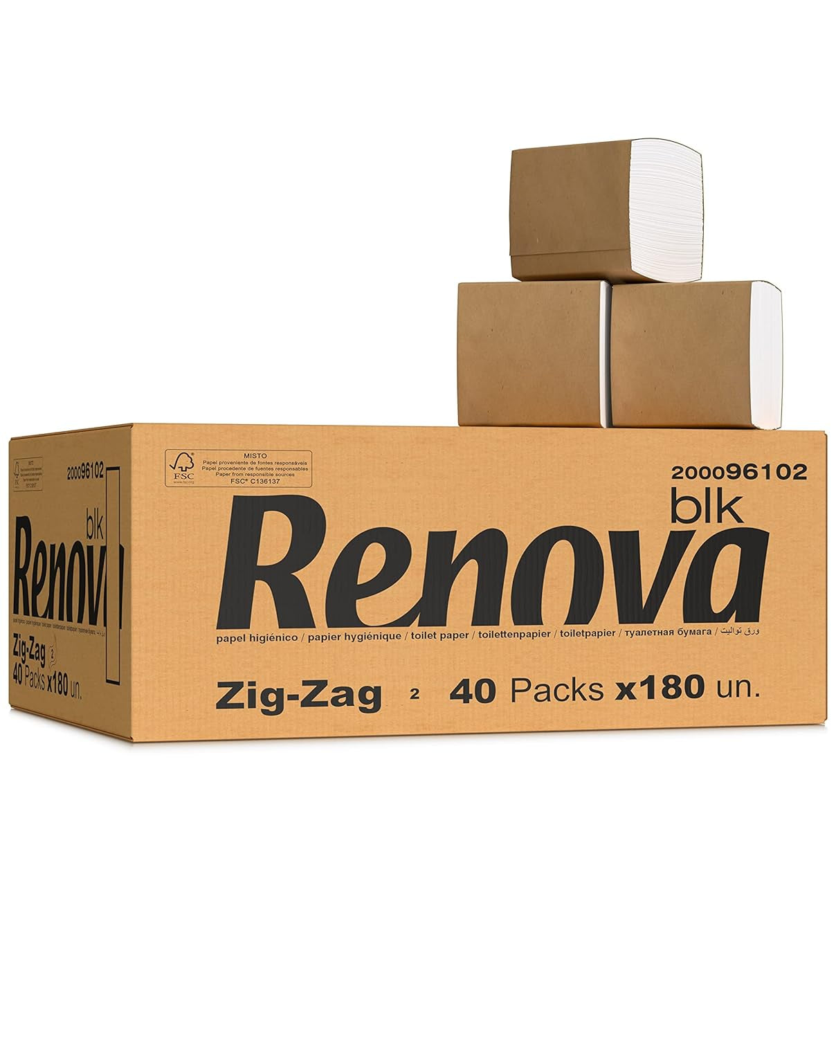 Hârtie igienică Renova Zig-Zag BLK - 7200 foi simple