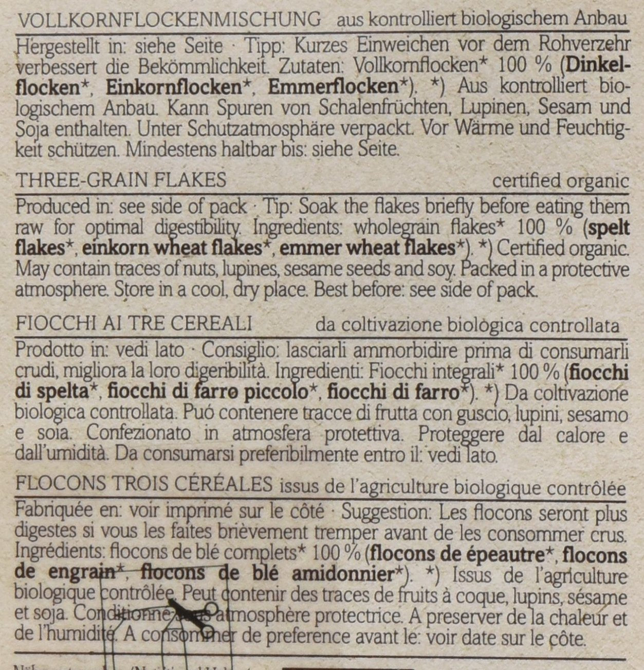 Fulgi de cereale antice Verival - organici, pachet de 6 (6 x 500 g)