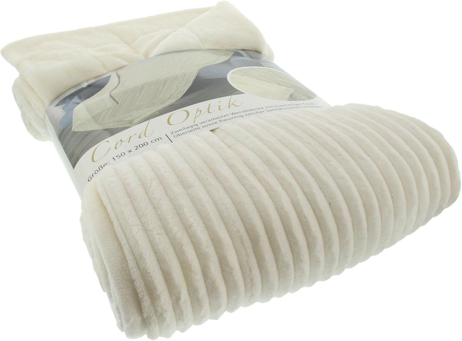 Covor de living Gözze în aspect de catifea, 150 X 200 cm, lână albă, 40067-00-150200 Paturi si Cuverturi Besuche den GÃ¶zze-Store