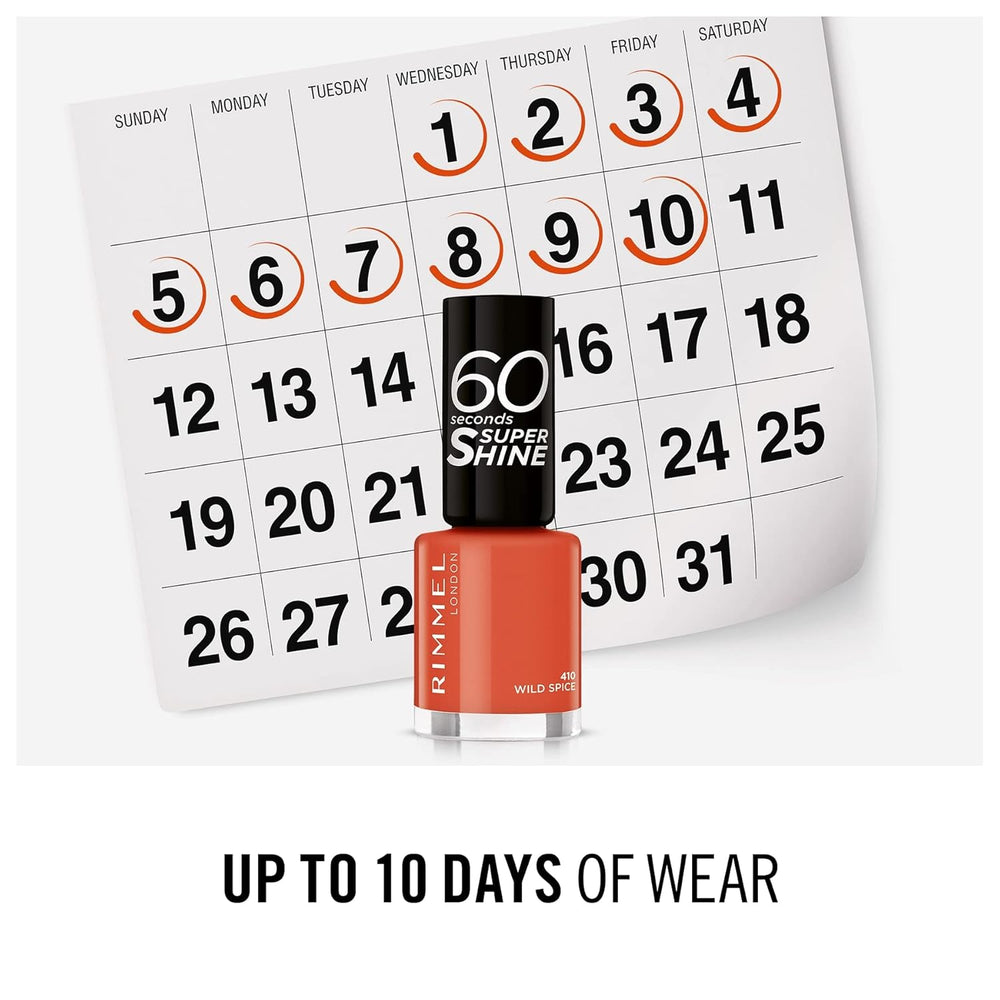 Oja Rimmel 60 Seconds Super Shine, 410 Wild Spice, 8 ml