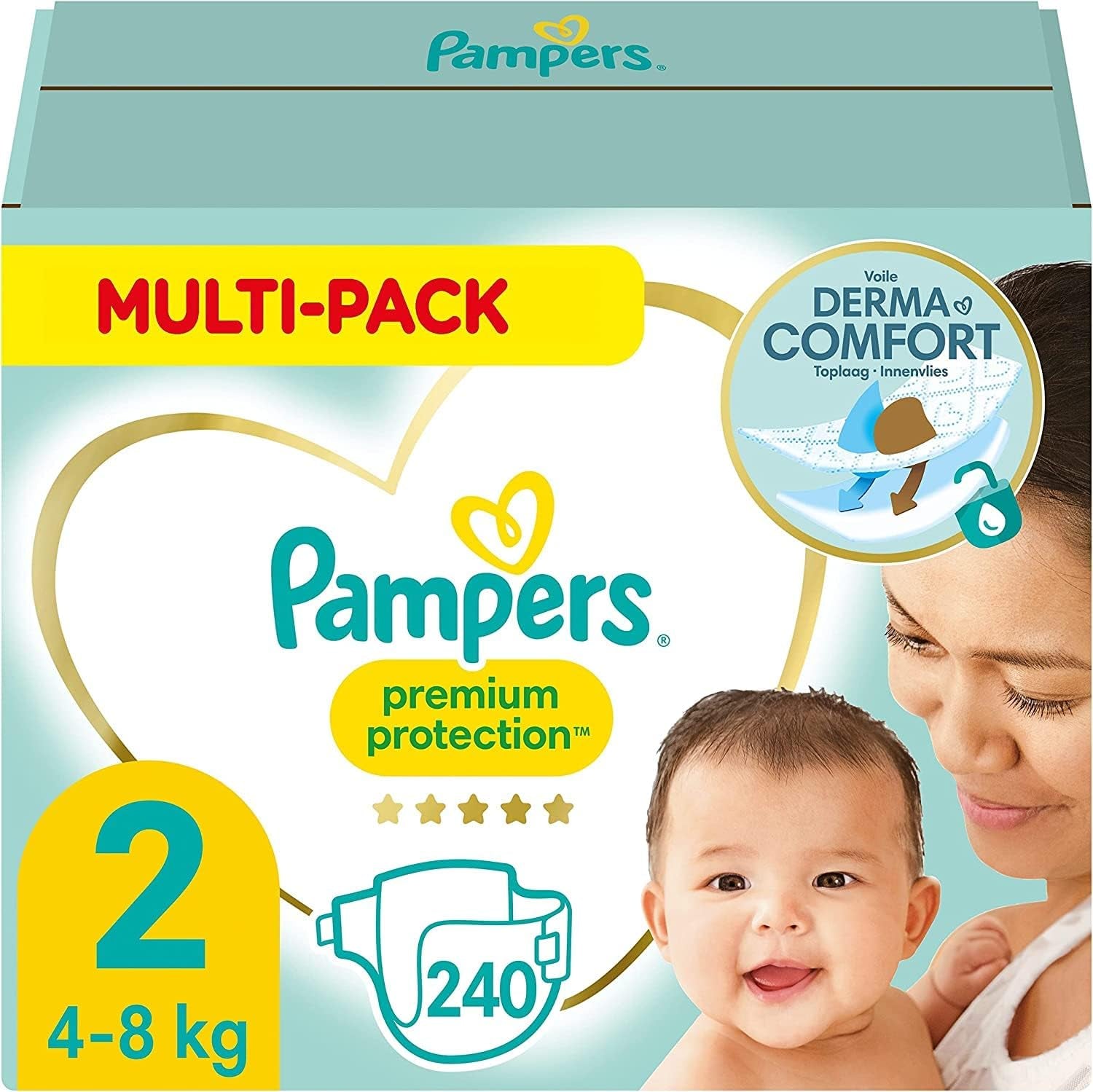 Pampers Premium Protection mărimea 6, 144 scutece, 13 kg-18 kg, protecția noastră numărul 1 împotriva pielii și scurgerilor