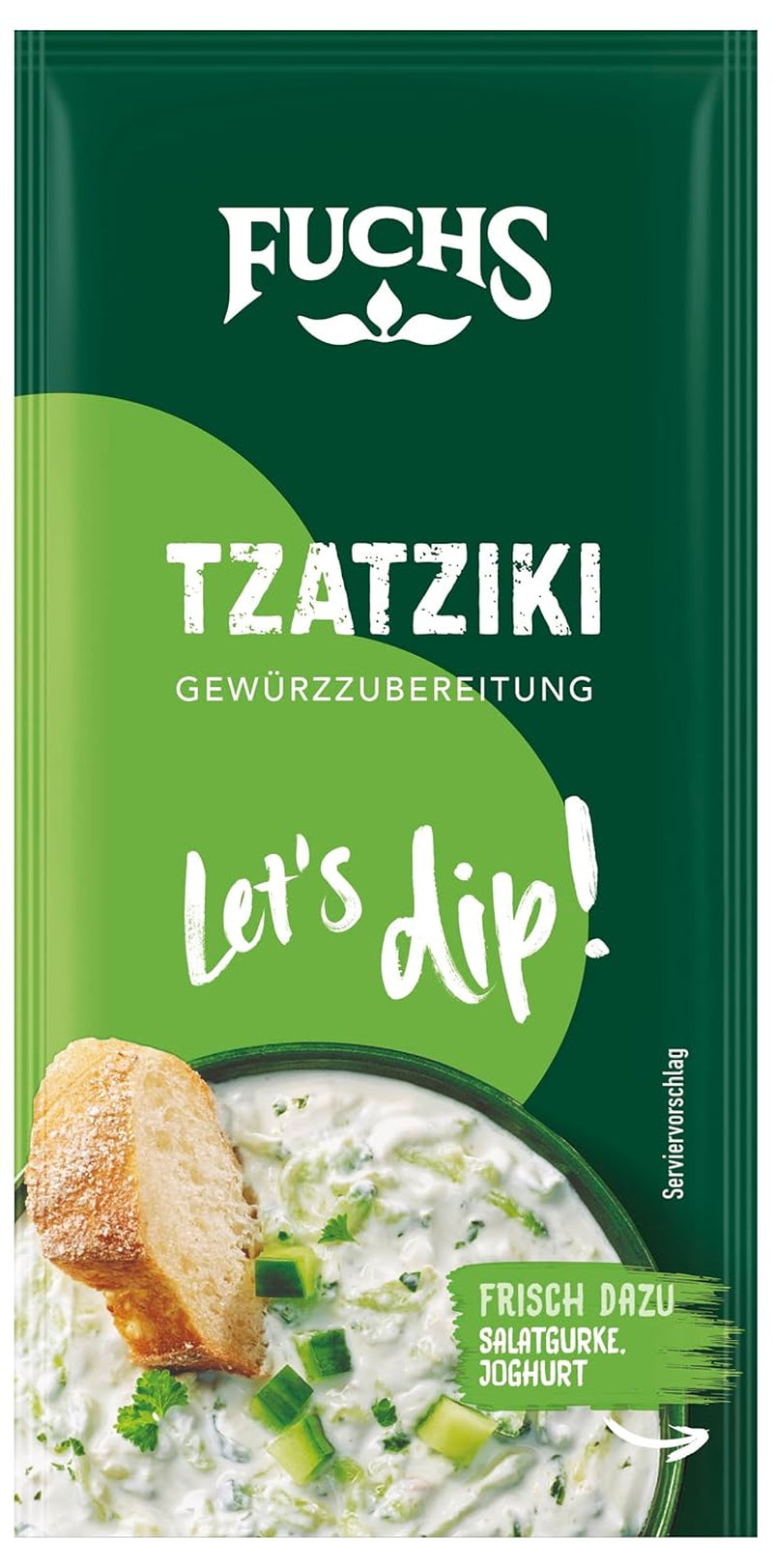 Fuchs Gewürze - Let's dip! Tzatziki Gewürzzubereitung, Gewürz für die Zubereitung von griechischem Tzatziki, 10 g im Beutel