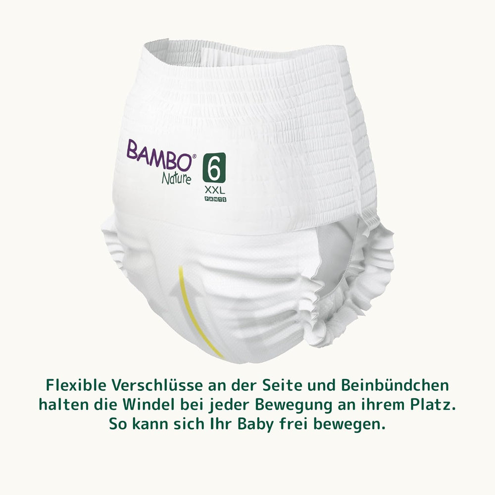Scutece infantile Bambo Nature, mărimea 6 (15+ kg) - cutie lunară cu 90 bucăți | Scutece infantile cu protecție îmbunătățită împotriva scurgerilor | Confort și libertate maximă pentru copiii activi | Scutece testate dermatologic