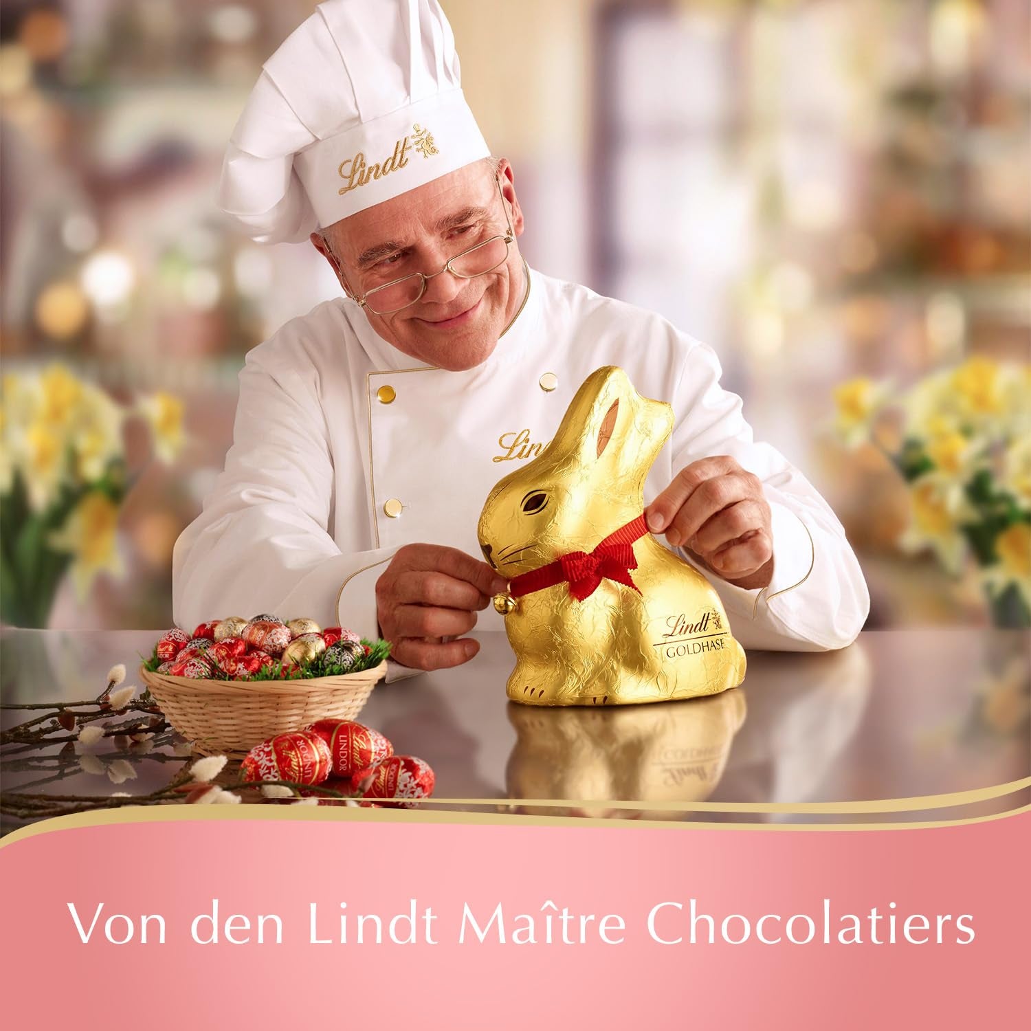 Mix de Paște Lindt Chocolate LINDOR | Casetă 144g | Ouă LINDOR care se topesc în gură în trei variante: Ciocolată cu lapte, Ciocolată neagră, Alune | Ciocolată de Paște | Cadou de ciocolată | 1 pachet