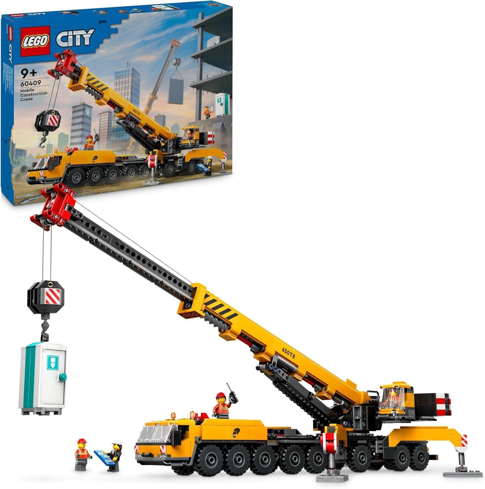 Macara mobilă de construcții LEGO City, jucărie de construcții pentru băieți și fete, cadou pentru copii creativi, braț lung extensibil, 4 minifigurine de muncitori în construcții pentru jocuri de rol 60409 Seturi de constructie Besuche den LEGO-Store Titlu implicit