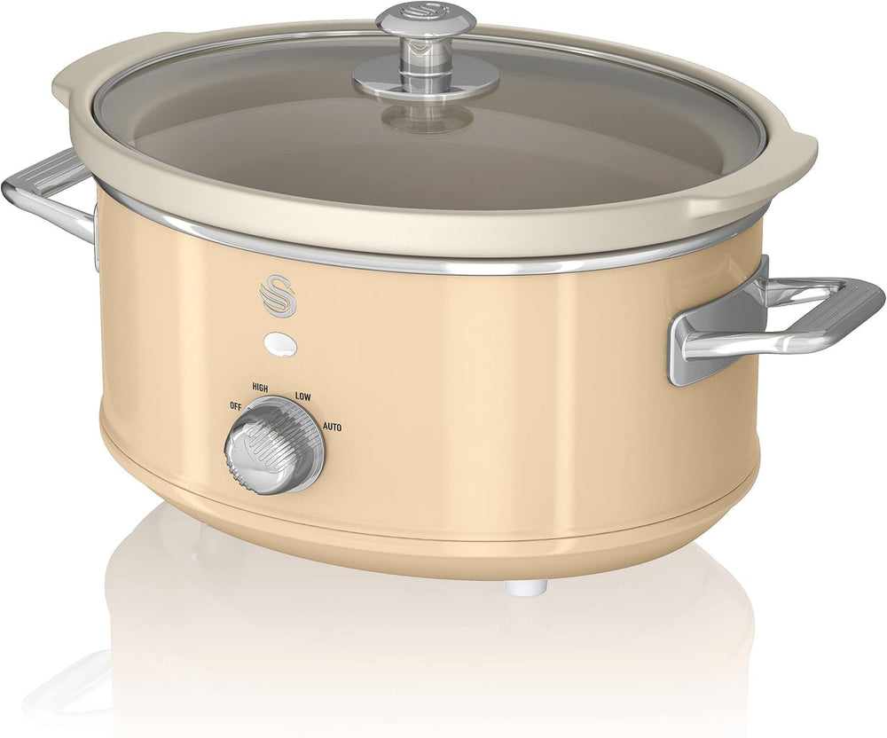 Swan Retro SF17021GRNEW Slow Cooker 3.5 litri, 200 W Slow Cooker Naty Shop Crème