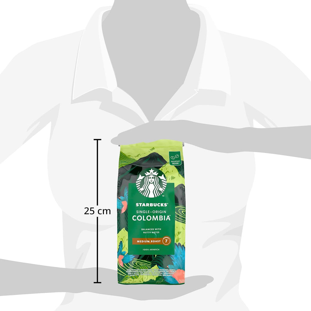 STARBUCKS Cafea Columbia de origine unică, prăjire medie, boabe întregi 450g (pachet de 4)