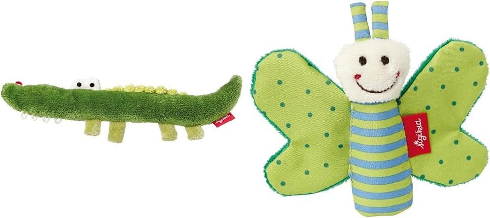 Sigikid 41169 Rattle rabbit Red Stars fete și băieți jucărie pentru copii recomandată de la naștere verde Jucarii Bebe Naty Shop Pachet cu jucării pentru copii Crocodil