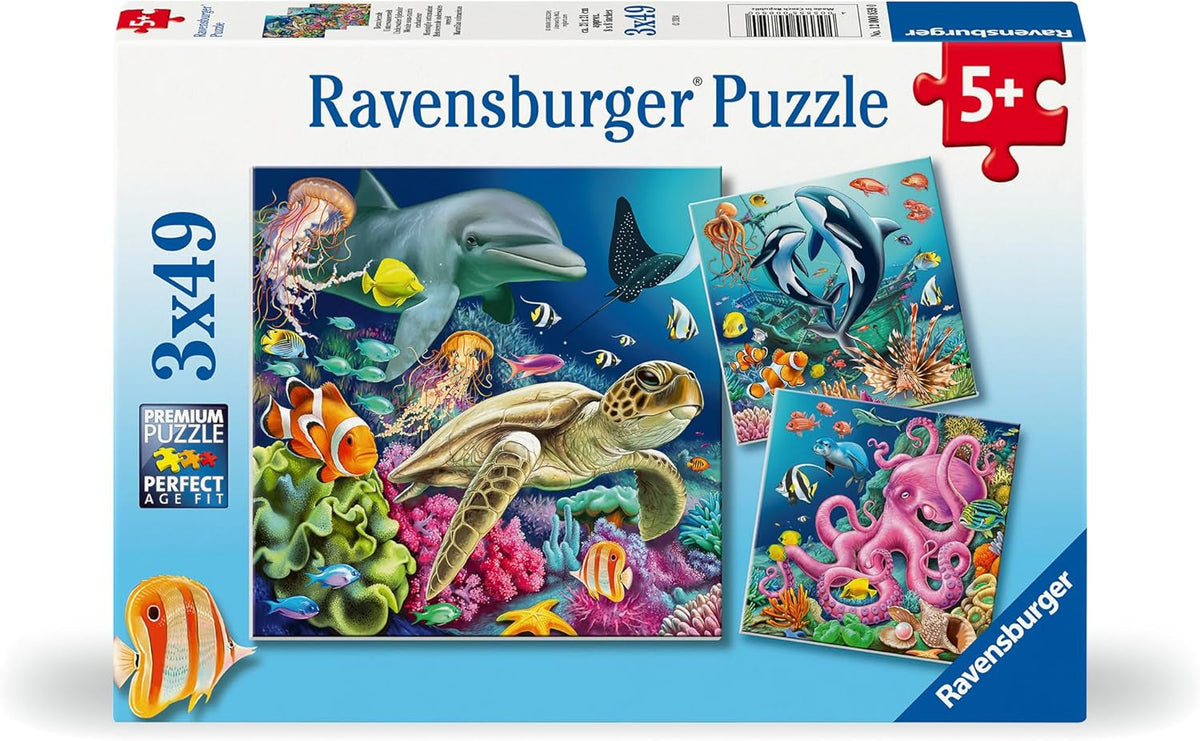 Ravensburger puzzle pentru copii - 12000859 Lumea subacvatică încântătoare - 3X49 piese puzzle pentru copii cu vârsta de peste 5 ani Puzzle Naty Shop Titlu implicit