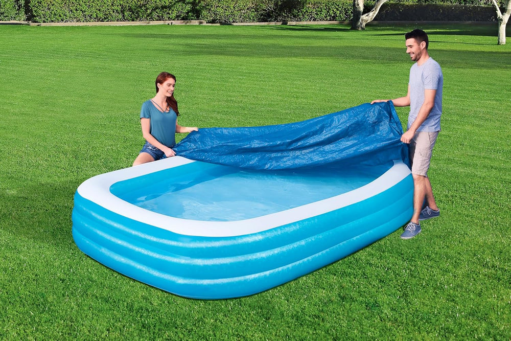 Prelată Bestway PE pentru piscine familiale 340 x 230 cm, albastră, dreptunghiulară