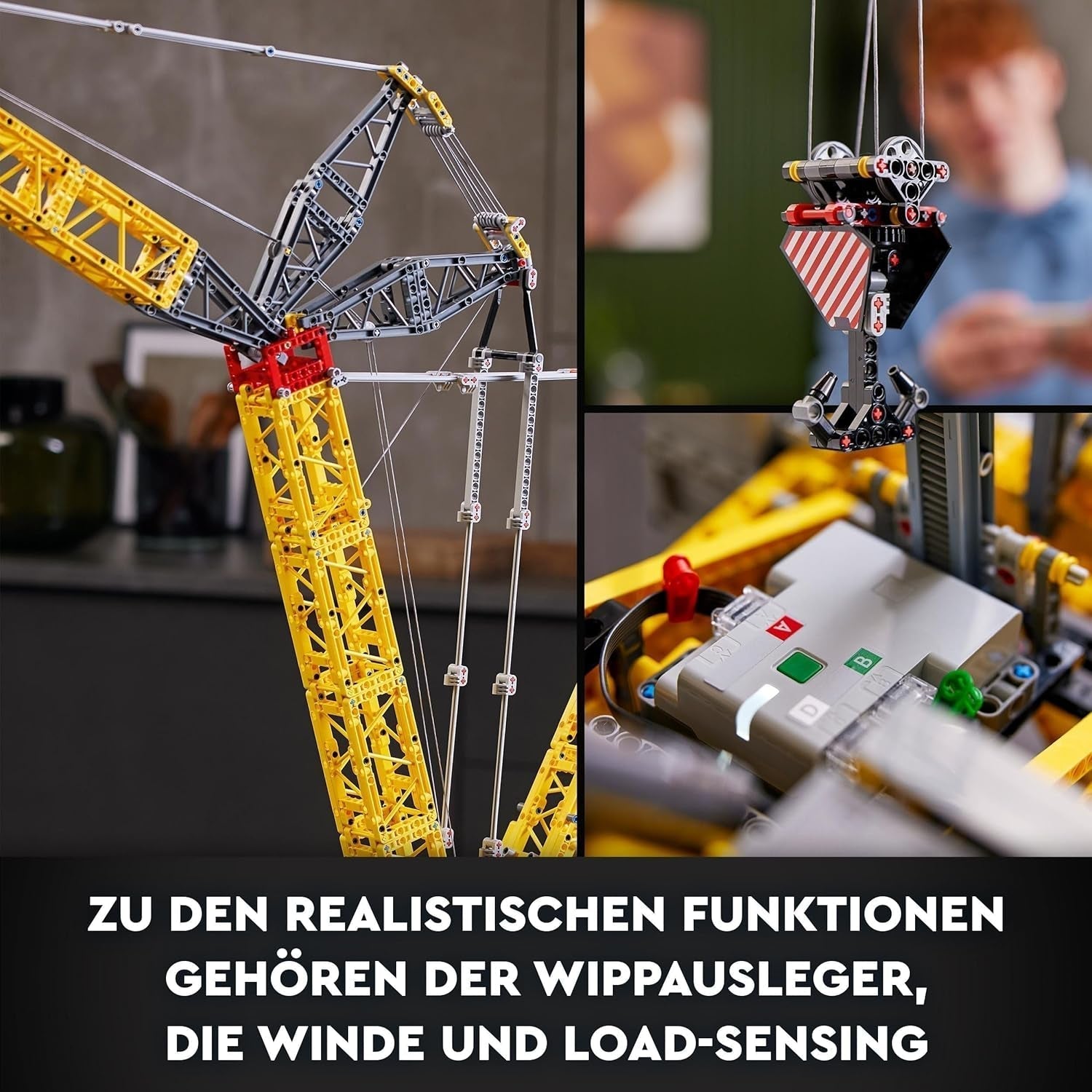 Set macara pe șenile LEGO Technic Liebherr LR 13000, construiește cel mai bun model de vehicul de construcții controlat de la distanță cu aplicația Control+, macara cu sistem de troliu și braț de ridicare, kit model mare pentru adulți 42146 Seturi de constructie Besuche den LEGO-Store