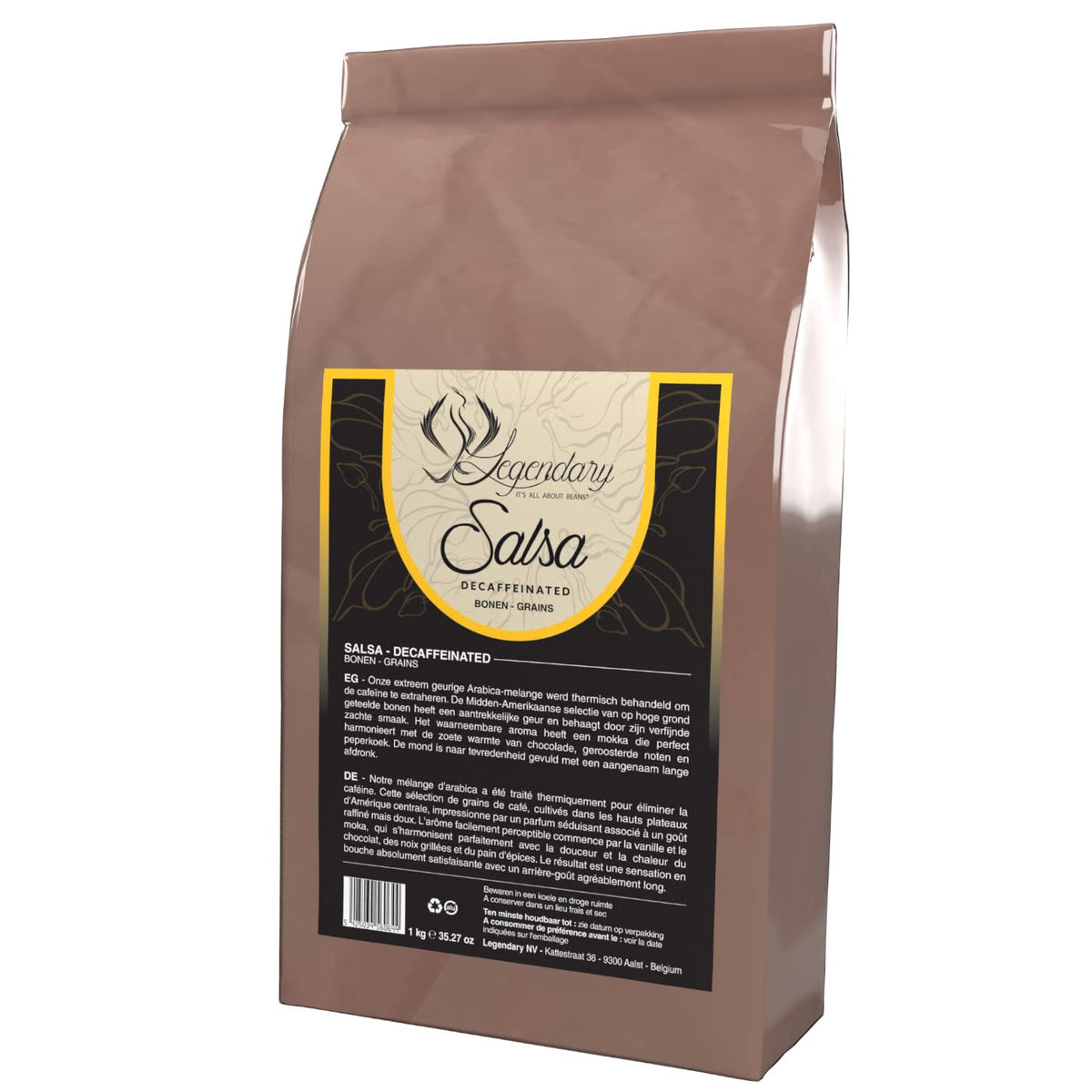 Legendary Und Carracci einste Komposition der besten Arabica 100% Kaffee-Bohnen gemahlen 1kg (SALSA DECA)