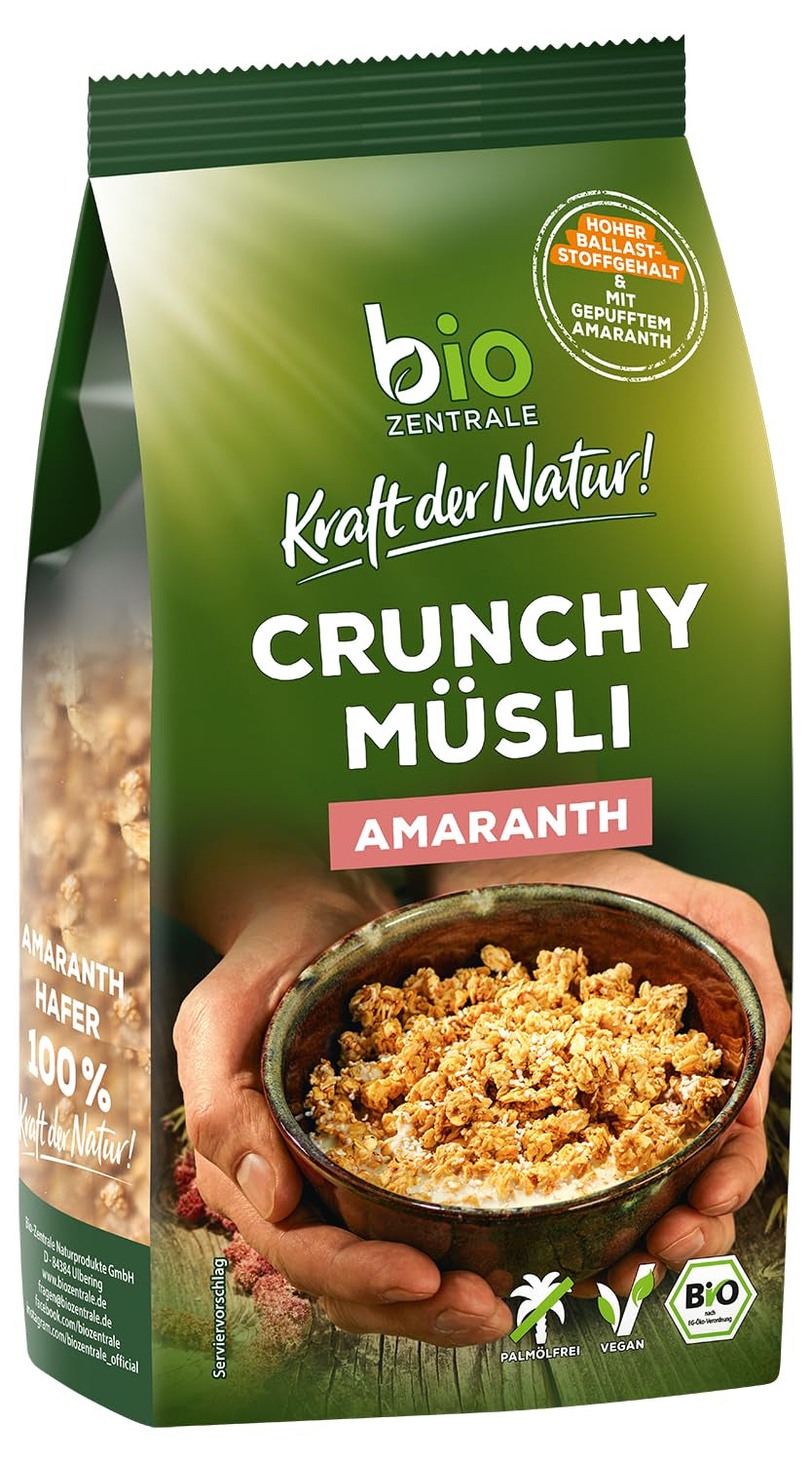 Muesli crocant cu fructe de pădure Biozentrale | 375 g Muesli organic | Ideal pentru micul dejun și pentru paharul tău de muesli la pachet | O alternativă la batoanele de muesli