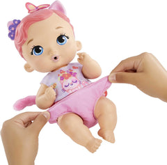 My Garden Baby HHL21 - Katzen-Baby Puppe (pinke Haare) mit Katzenohren und süßem Jasmin-Duft, inklusive Lätzchen, Fläschchen und Stoffwindel, Spielzeug für Kinder - ab 3 Jahren