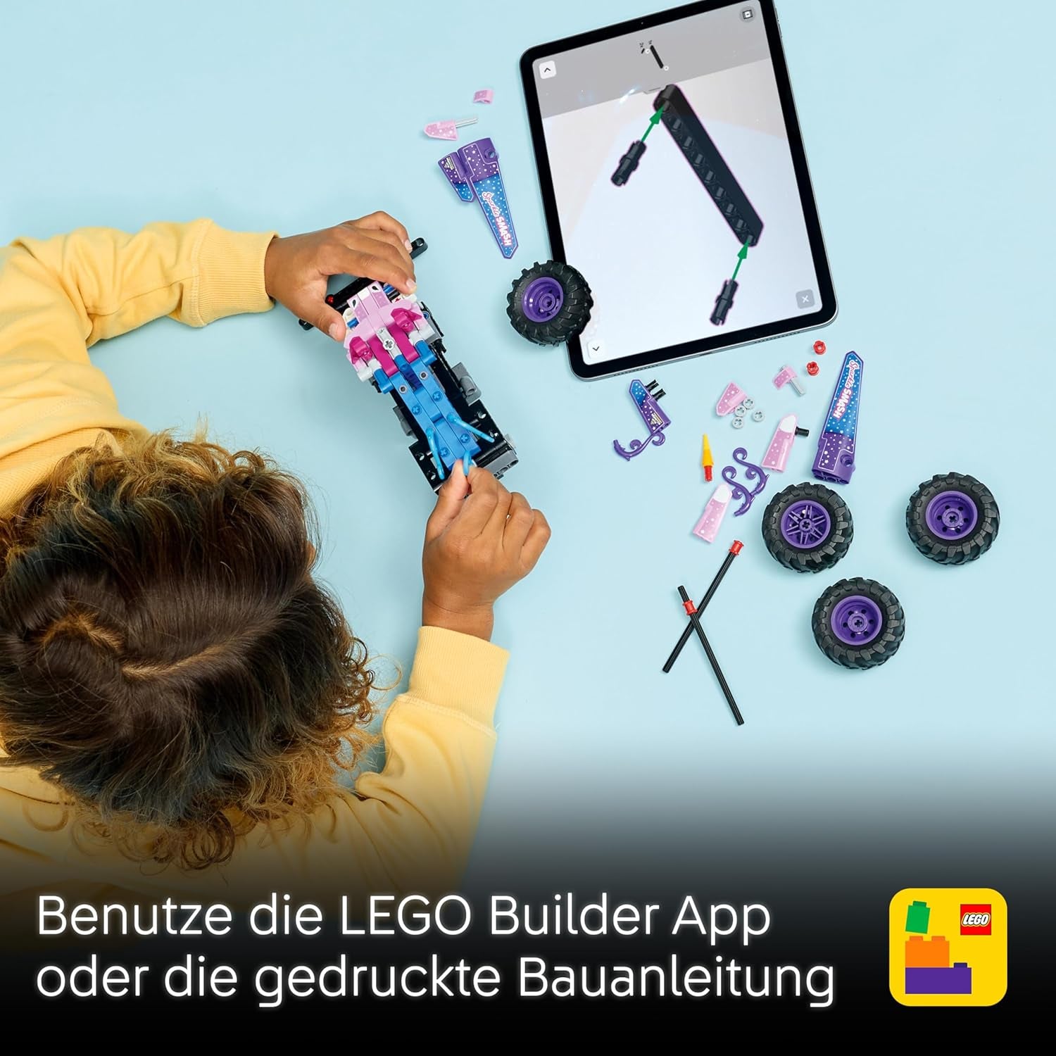 LEGO Technic Monster Jam Sparkle Smash mit Rückziehmotor - Technic Monstertruck & Einhorn Monster Truck Spielzeug - Kreatives Geschenk ab 7 Jahren für Kinder, Mädchen & Jungen - 42220