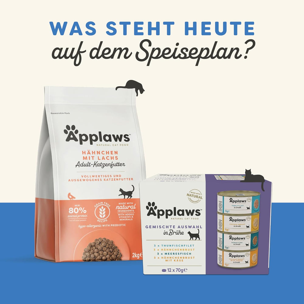 Applaws 100% natürliches Premium-Nassfutter für Katzen, Thunfischfilet mit Algen in Brühe - Packung mit 24 x 156g Dosen