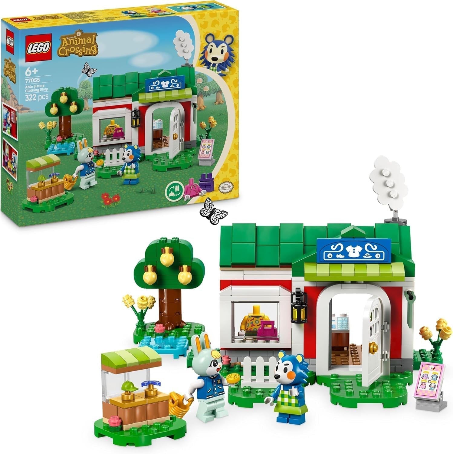 LEGO Animal Crossing Tailoring Sisters, set de construcție creativă pentru jocuri de rol, cadou pentru fete, băieți și fani ai jocurilor video cu vârsta de peste 6 ani, set de joacă de aventură 77055 Seturi de constructie Besuche den LEGO-Store Titlu implicit