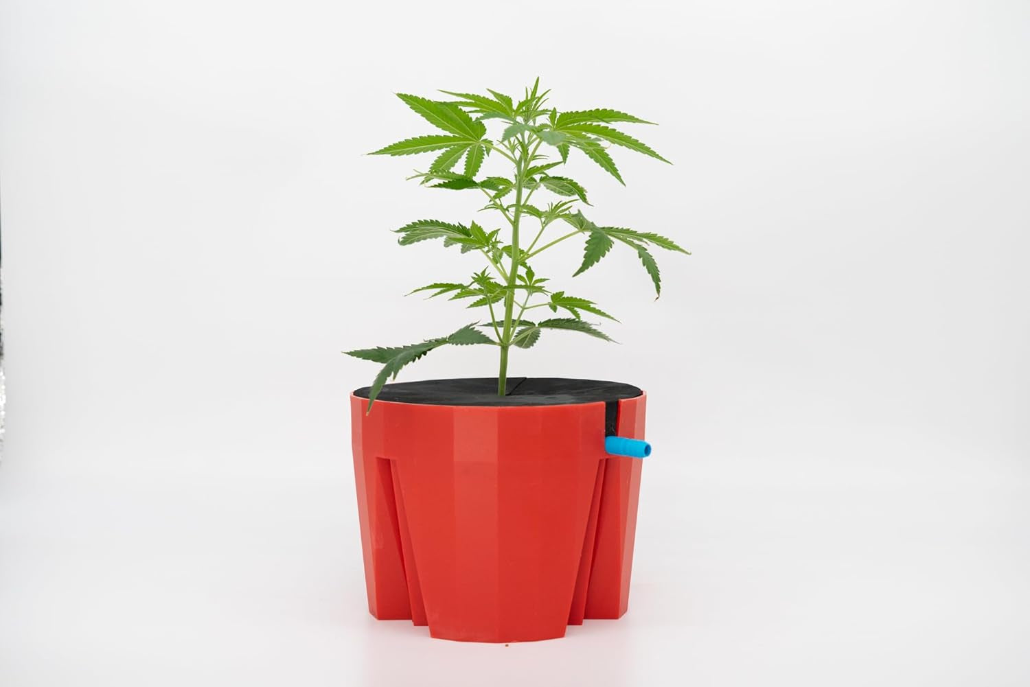 Hydro Farmer, set de ghivece cu 19 piese Ø 18 cm (roșu), sistem de creștere care include 4 ghivece, 4 inele de udare, 4 capace, set adaptor și furtun de 2 m, hidroponică, aeroponică