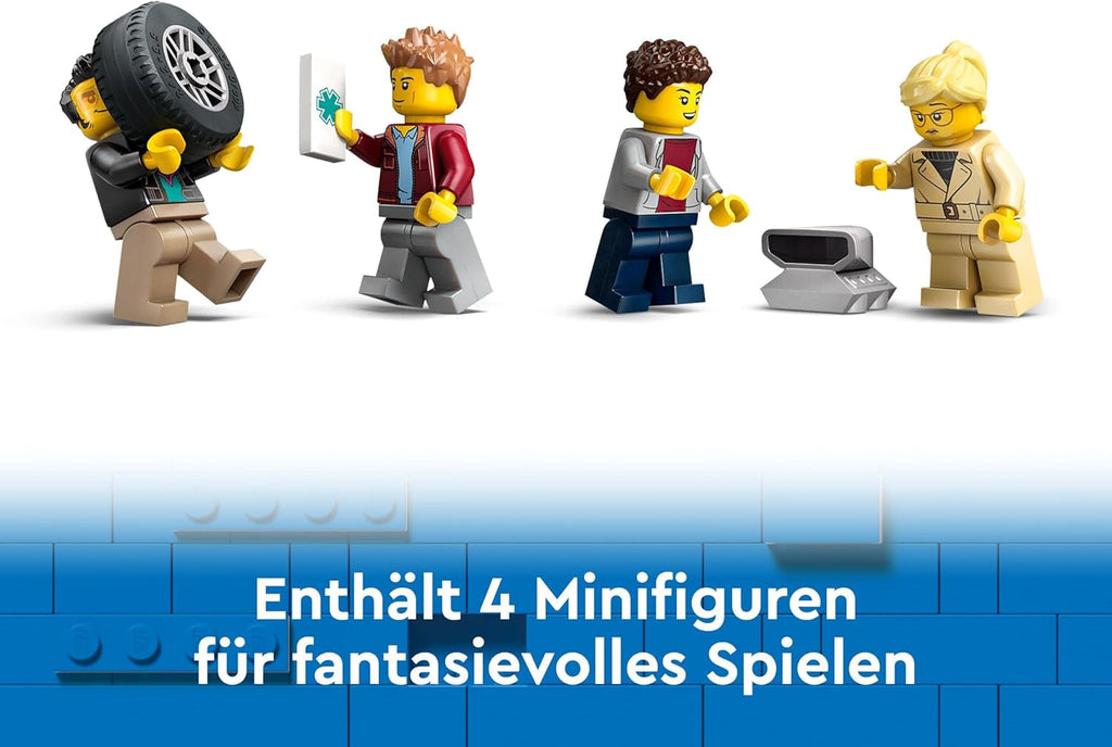 LEGO City Car Transporter cu mașină sport, set de 4 mașini de jucărie pentru băieți și fete de la 7 ani, cadou de Crăciun sau aniversare, 4 minifigurine pentru jocuri de rol 60408 Seturi de constructie Besuche den LEGO-Store