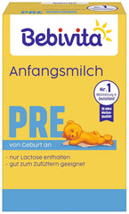 Formulă de lapte praf PRE (5 x 500 g), de la naștere, conține doar lactoză ca și carbohidrat, potrivită pentru alimentație suplimentară