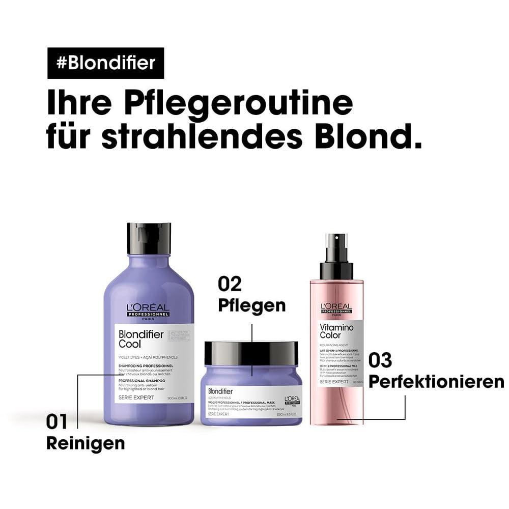 L'Oréal Professionnel | Mască hrănitoare pentru păr blond și decolorat, extract de fructe de Açai, Serie Expert, mască blondă Masca de par Naty Shop