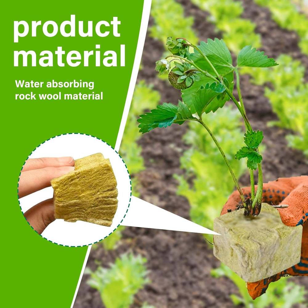 100 Stück Steinwolle Anzucht Würfel 2.5x2.5x2.5CM Rockwool Cube Anzuchtmatte Steinwolle Anbau Hydrokultur Umpflanzen für Bodenlose Anzucht Setzlinge Stecklinge Klonpflanzen