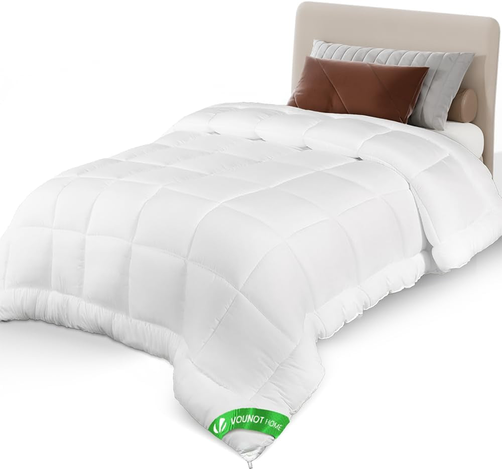 VOUNOT Duvet 155X200Cm, 4 Seasons Winter Duvet Set de 2 500GSM, constând din 2 plăpumi înnodate împreună Adaptable Duvet pentru vară și iarnă, Oeko-Tex Standard Plapumi si pilote Naty Shop Pătură all-season 155X200Cm