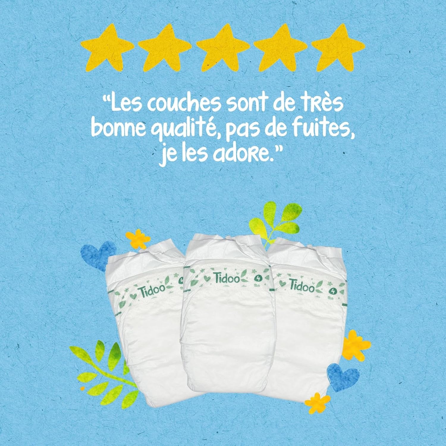 - Ökologische Windeln, Größe 2 (3-6 kg) – natürlicher Ursprung, ohne Schadstoffe – 12 Stunden trocken, extrem saugfähig – hergestellt in Frankreich – 150 Einwegwindeln – Packung 1 Monat