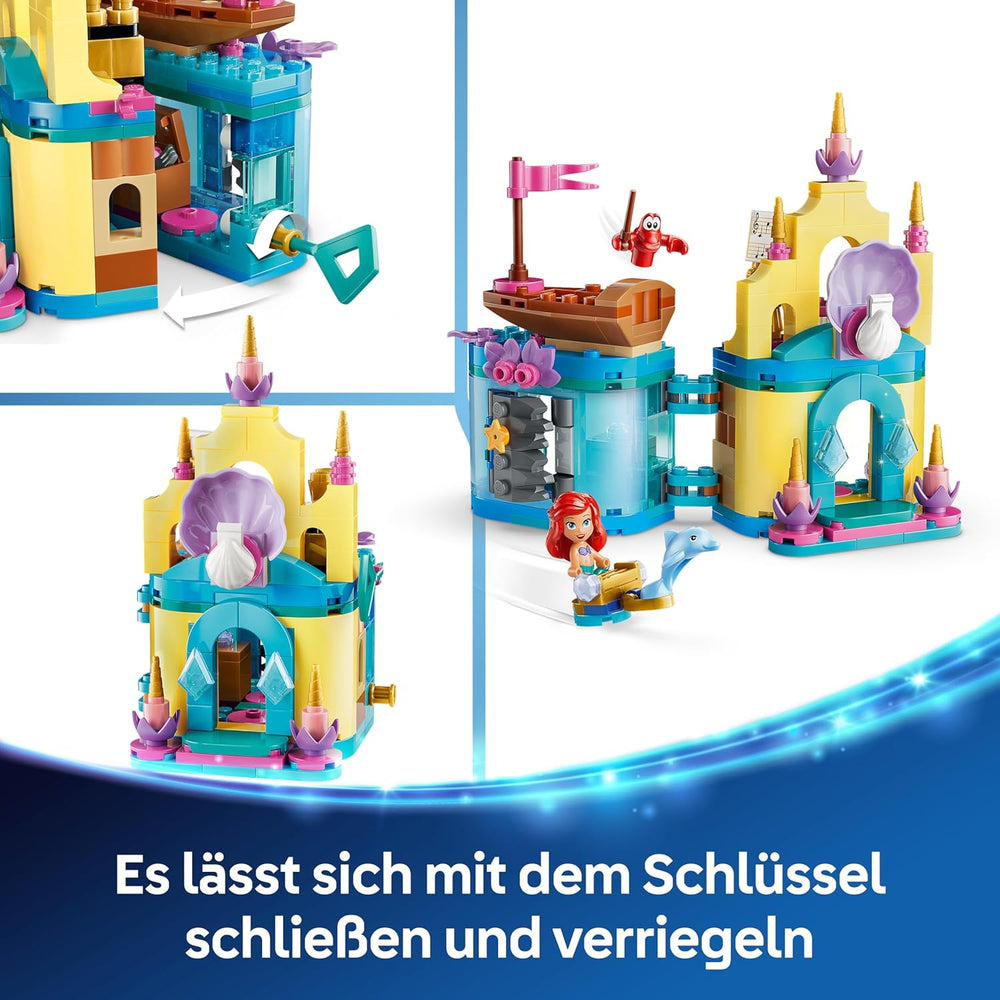 LEGO ǀ Disney Princess Arielles Magisches Mini-Schloss - Spielzeug Schloss aus Die kleine Meerjungfrau mit Einer Mikro Puppe, Tierfiguren Sebastian & Fabius - Geschenk für Mädchen ab 5 Jahren - 43285