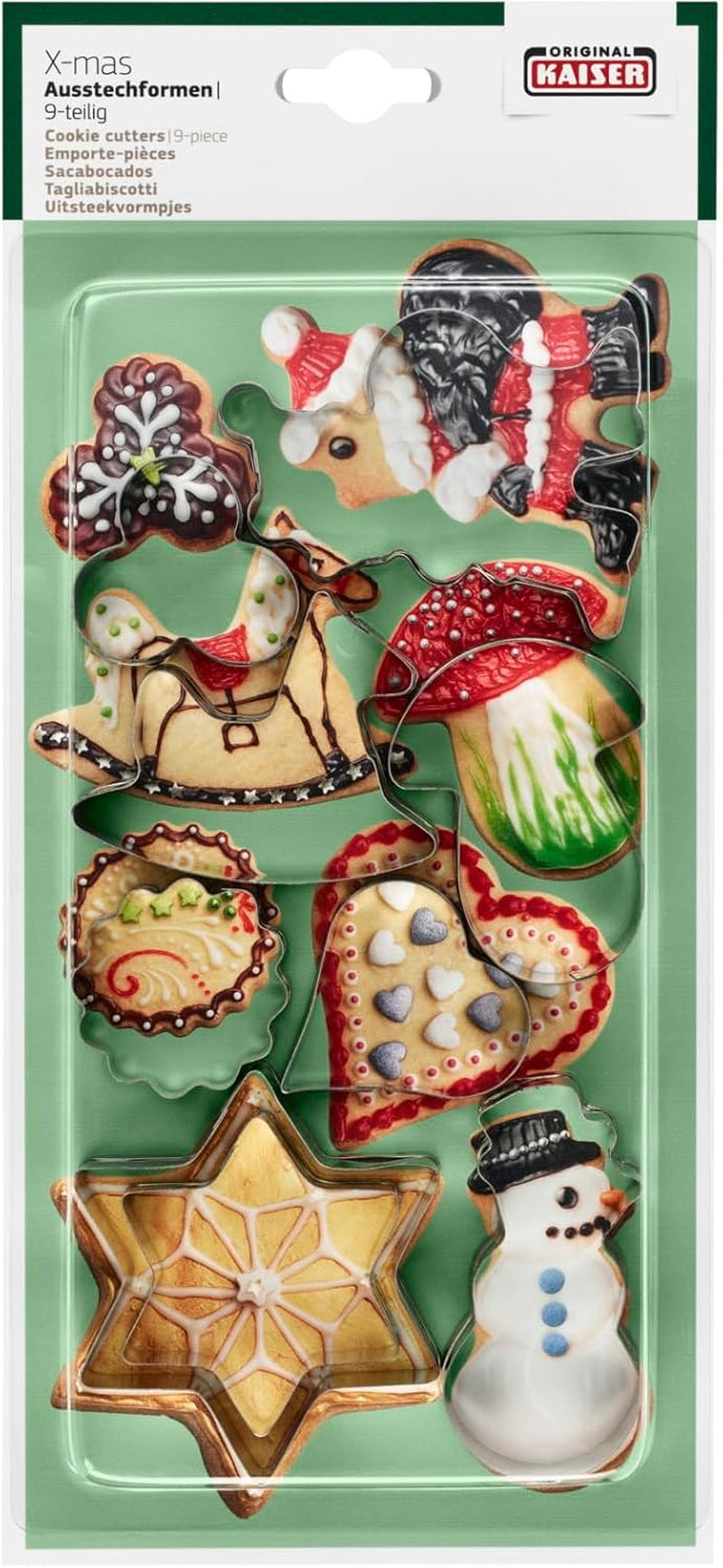 Forme de biscuiți originale Kaiser de Crăciun, set de 9 piese, pentru decuparea fursecurilor, biscuiților și fondantului.