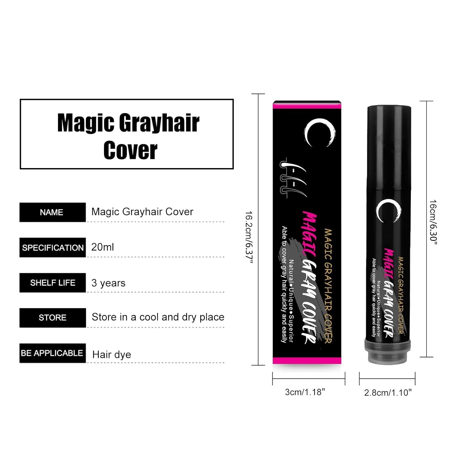 Negru maro de unică folosință vopsea de păr Pen Instant Grey rădăcină acoperire Hair Colour Cream Stick Pen rapid acoperire temporară păr alb Vopsea pentru par Naty Shop