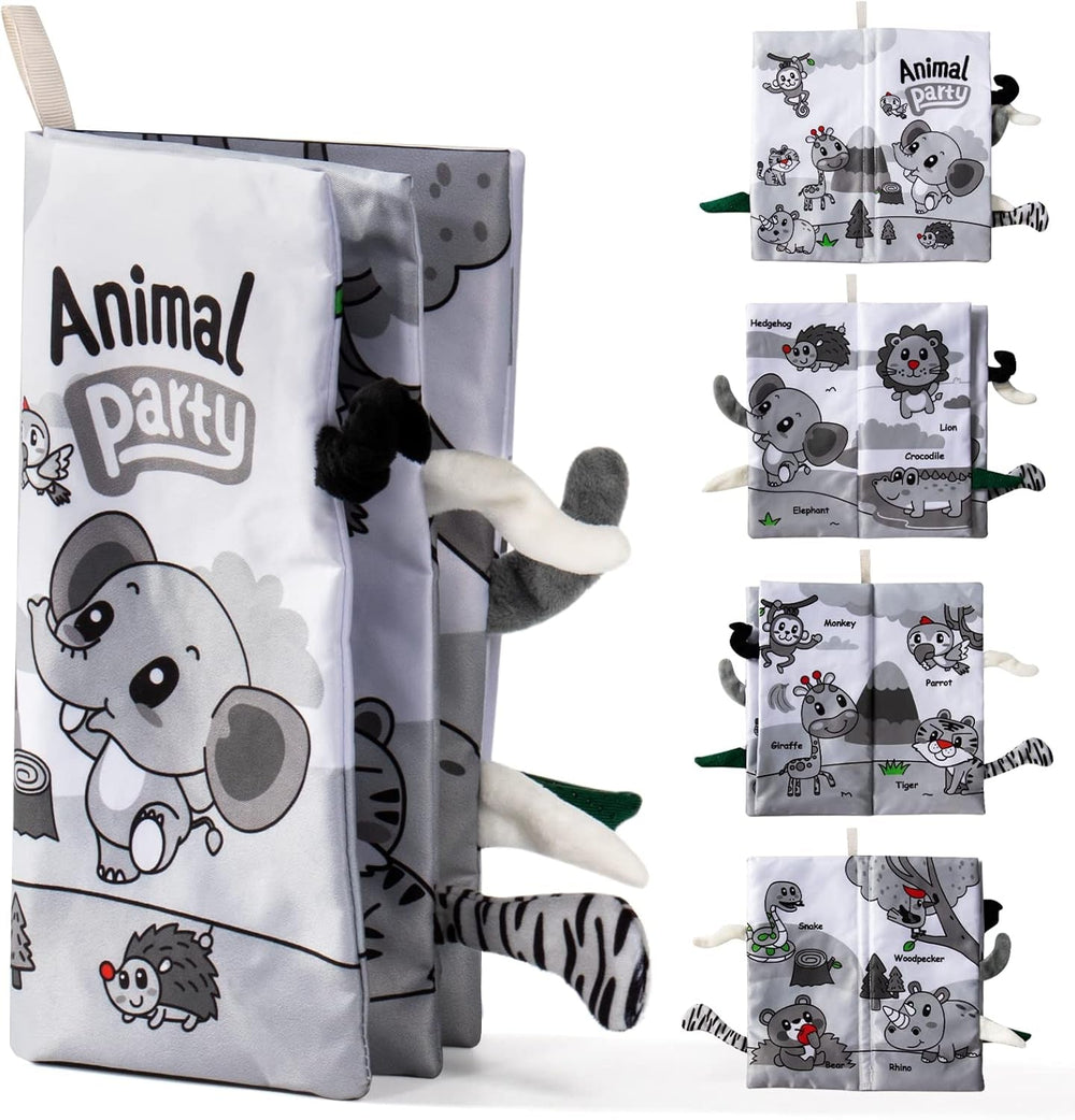 Akokie carte tactilă jucărie pentru copii de la 3 luni Carte Montessori jucărie pentru copii 0-6 luni carte pentru copii cadou pentru copii băiat fată jucărie senzorială carte de pânză jucărie pentru copii de la 3 6 9 luni Jucarii Bebe Naty Shop Cărți pentru copii