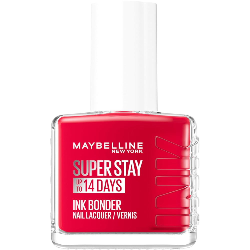 Oja Maybelline New York Super Stay Ink Bonder 008 Passionate Red – ojă de lungă durată pentru unghii puternice și culoare intensă, 12,3 ml