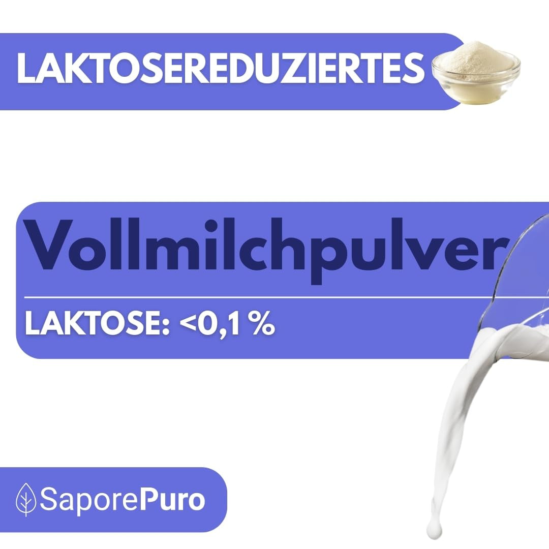 Laktosefreies Vollmilchpulver 1 kg | Hohe Löslichkeit | Ideal für Backwaren, Brot und Speiseeis | Professionelle und industrielle Verwendung | Laktosefrei | Glutenfrei