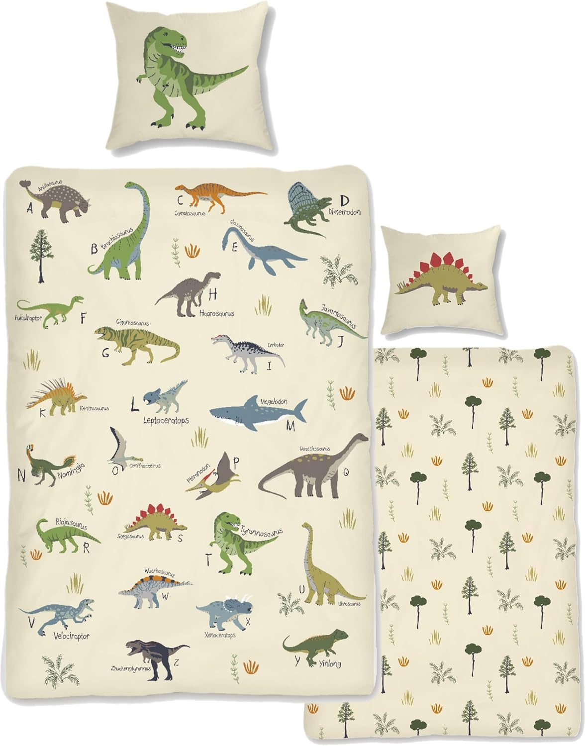 Skybrands Dino Bettwäsche 135X200 Jungen Bettwäsche Dinosaurier Baumwolle 2Tlg Kinder Bettwäsche Dinosaurier 135X200 + Beutel Naty Shop Default Title