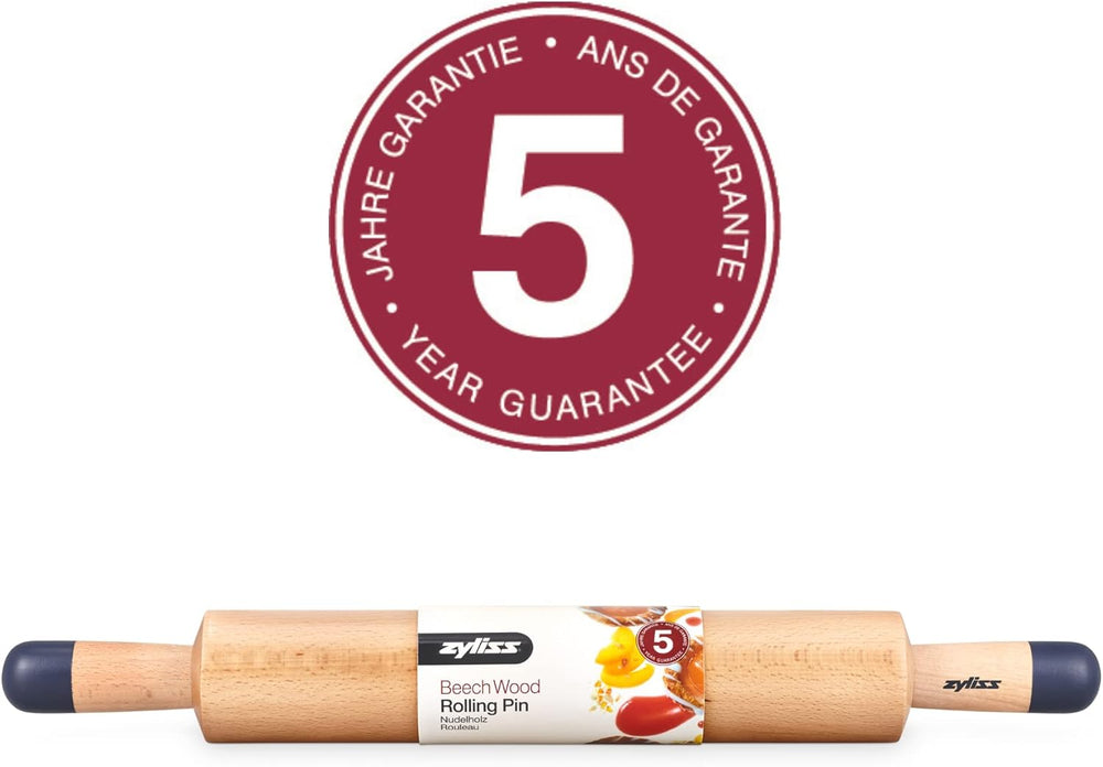 Zyliss E980212 Sucitor, 47 cm, lemn/silicon, pentru prăjituri rulate/pizza/copt/aluat/mixuri, lemn provenit din surse responsabile, greutatea asigură o rulare uniformă